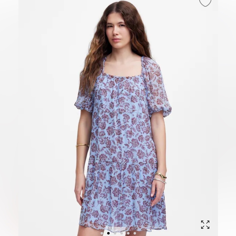 NWT - Madewell Puff-Sleeve Mini Dress in Floral